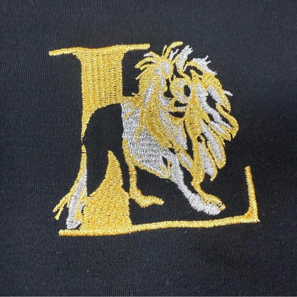 Vintage Black Cardigan silver Gold Embroidered zoo Animals gold pearl buttons - Picture 3 of 12